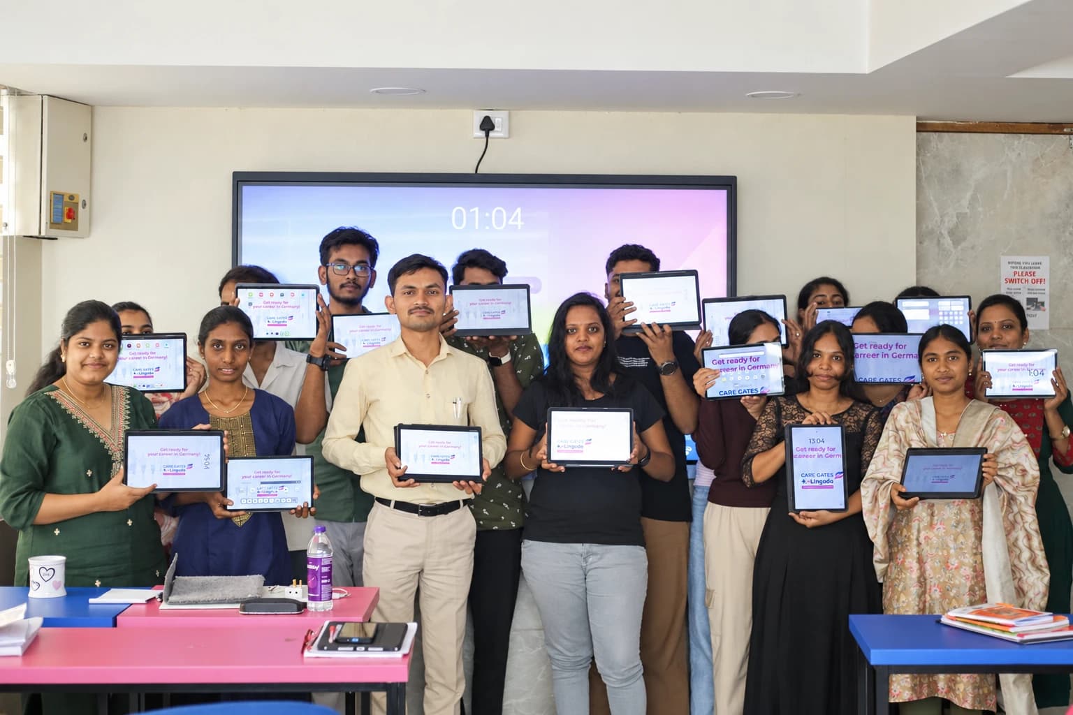 Academy course group with tablets