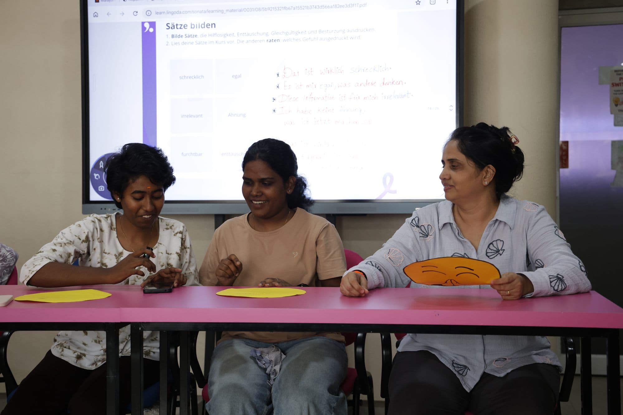Lesson at the digital whiteboard
